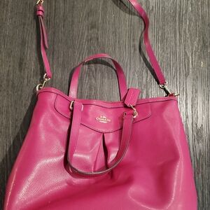Coach Pink Leather Tote Bag
